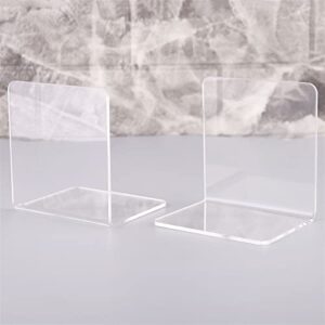 SZYAWsd File Sorters 2Pcs L-Shaped Clear Acrylic Bookends Desk Organizer Desktop Shelf Book Holder School Stationery Office Accessories Decoration