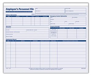 adams employees personnel file folder, heavy card stock, 11-3/4 x 9-1/2 inches, pack of 20 folders (9287abf) ,blue/white