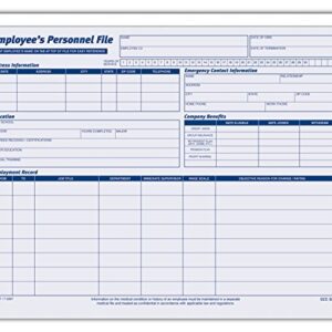 Adams Employees Personnel File Folder, Heavy Card Stock, 11-3/4 x 9-1/2 Inches, Pack of 20 Folders (9287ABF) ,Blue/White