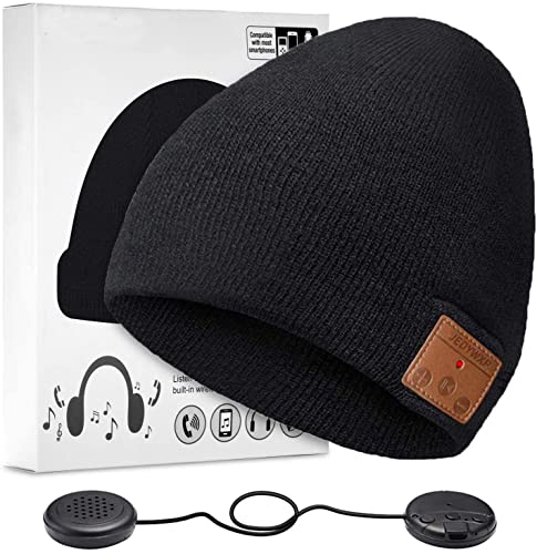 ZRUHIG Bluetooth Beanie,Stereo Knit Music Hat with Bluetooth V5.0 Wireless Hats Headphone Upgraded Unisex Knit Bluetooth Beanie Suitable for Outdoor Sports,Gift…