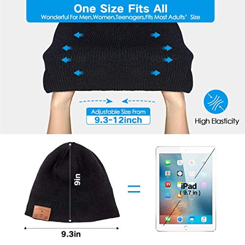 ZRUHIG Bluetooth Beanie,Stereo Knit Music Hat with Bluetooth V5.0 Wireless Hats Headphone Upgraded Unisex Knit Bluetooth Beanie Suitable for Outdoor Sports,Gift…