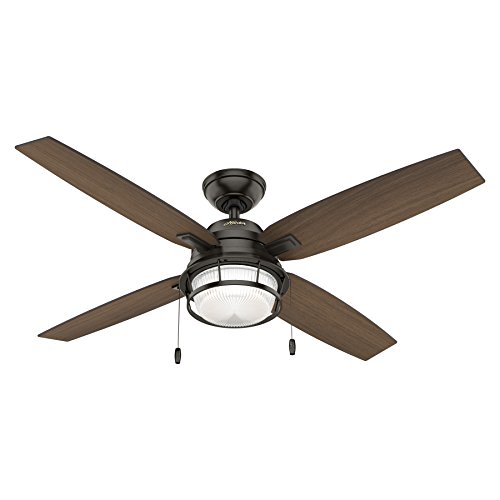 Hunter 52 inch. Outdoor Ceiling Fan in Noble Bronze with LED Light kit (Renewed)