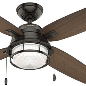 Hunter 52 inch. Outdoor Ceiling Fan in Noble Bronze with LED Light kit (Renewed)