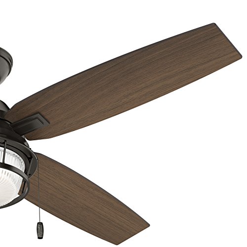 Hunter 52 inch. Outdoor Ceiling Fan in Noble Bronze with LED Light kit (Renewed)