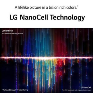 LG NanoCell 80 Series 50” Alexa Built-in 4k Smart TV (3840 x 2160), Refresh Rate 60Hz, AI-Powered 4K Ultra HD (50NANO80UPA, 2021)