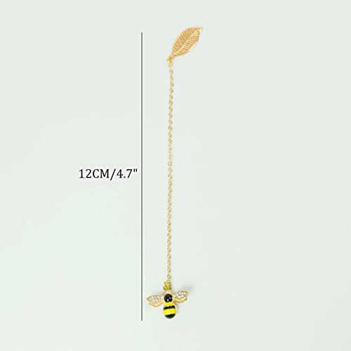 GGFLY Bees and Leaves Bookmarks for Books Stationery Novelty Cute Metal Bookmark Book Markers School Office Stationery 12cm/4.7"