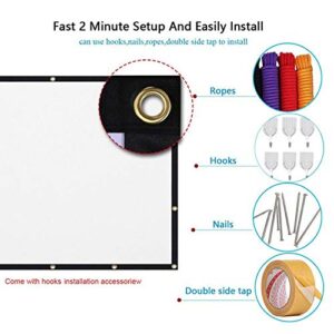 LIRUXUN Projector Screen for Home Theater White Foldable Anti-Crease Lights Weight and Portable (Size : 60 inch)