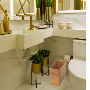 Bamboo Waste Basket | Waste Basket for Bathroom | Waste Basket for Office | Great Office Trash Cans for Near Desk | Bathroom Trash Can | Bedroom Trash Can | Trash Can Small Wastebasket Bamboo Decor (1, 10,6" x 5.75" x 10")