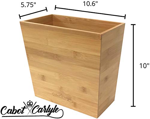 Bamboo Waste Basket | Waste Basket for Bathroom | Waste Basket for Office | Great Office Trash Cans for Near Desk | Bathroom Trash Can | Bedroom Trash Can | Trash Can Small Wastebasket Bamboo Decor (1, 10,6" x 5.75" x 10")