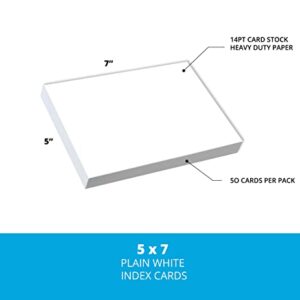 Home Advantage Set of 50 Blank Plain White 5x7 Index Cards, Postcards