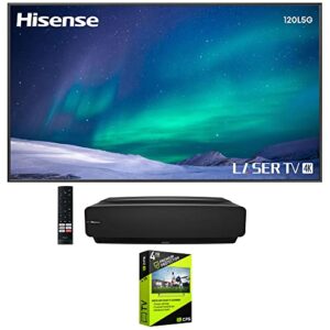 hisense 120l5g-cine120a 120″ 4k ultra-short-throw laser tv & 120′ alr cinema screen bundle with premium 4 yr cps enhanced protection pack