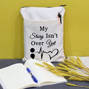 Zuo Bao Semicolon Book Pouch Semicolon Gift My Story Isn't Over Yet Suicide Awareness Book Sleeve Inspirational Gift Keep Going Gift（My Story Isn't Over Yet）