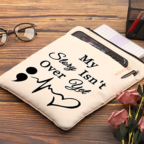 Zuo Bao Semicolon Book Pouch Semicolon Gift My Story Isn't Over Yet Suicide Awareness Book Sleeve Inspirational Gift Keep Going Gift（My Story Isn't Over Yet）