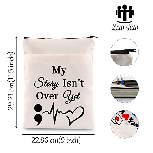 Zuo Bao Semicolon Book Pouch Semicolon Gift My Story Isn't Over Yet Suicide Awareness Book Sleeve Inspirational Gift Keep Going Gift（My Story Isn't Over Yet）