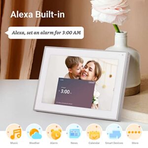 Cozyla WiFi Digital Picture Frame Built-in Alexa, 10.1" Smartest Photo Frame, Share Photos via Email/App/Google Photo/Instagram, Free Unlimited Cloud Storage, Remote Caring & Giftable