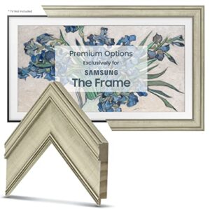 deco tv frames – antique white smart frame compatible only with samsung the frame tv (50″, fits 2021-2023 frame tv)