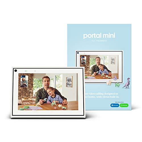 Facebook Portal Mini - Smart Video Calling 8” Touch Screen Display with Alexa - White