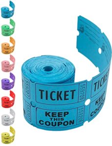 200 tacticai blue raffle tickets (8 colors available), double roll, 2″ x 2″ ticket for events, entry, class reward, fundraiser & prizes