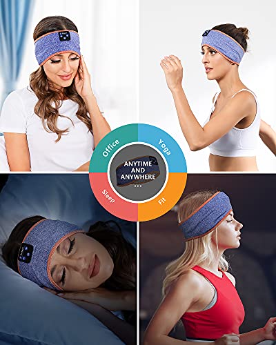 Lavince Sleeping Headphones Bluetooth Headband, Soft Sleep Headphones Comfortable Sleep Headband,Long Time Play Sleep Earbuds with Built in Speakers Perfect for Sleep,Workout,Running,Yoga,Travel