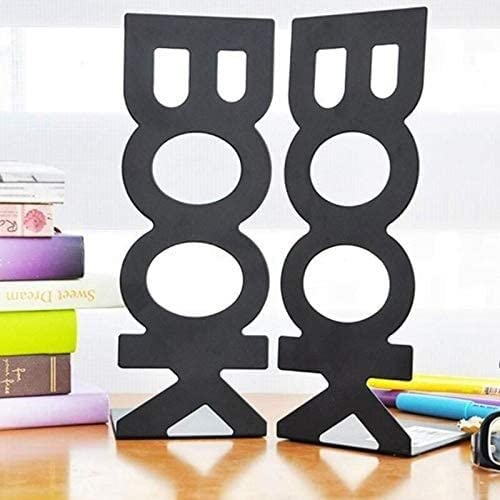 Book Ends Bookend Holder 1 Pair Bookends for Library School Book Holder Book Letter Book Baffle Book Stand Book Stopper for Shelves Bookshelf (Color : OneColor)