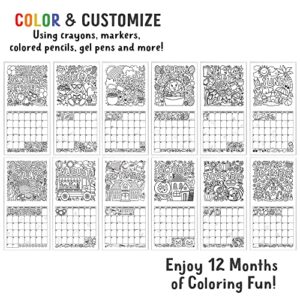 Tiny Expressions - Coloring 2023 Calendar for Kids - Monthly Wall Calendar with Months, Days & Unique Illustrated Images to Color - Great Classroom Calendar and Activity Tracking Chart - Home Learning