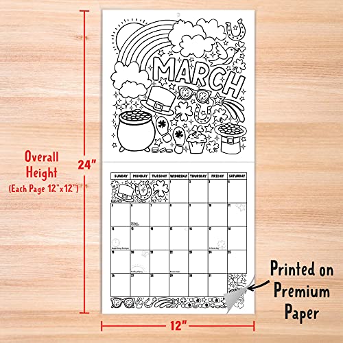 Tiny Expressions - Coloring 2023 Calendar for Kids - Monthly Wall Calendar with Months, Days & Unique Illustrated Images to Color - Great Classroom Calendar and Activity Tracking Chart - Home Learning