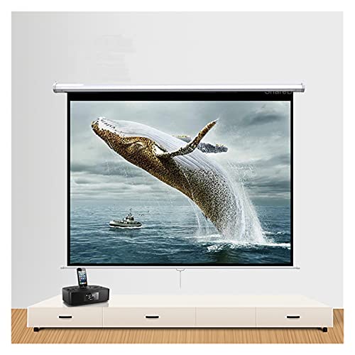 SXYLTNX Manual Pull Down Projector Screen 60 72 84 100 Inch 16:9 HD Widescreen Retractable Auto-Locking Portable Projection Screen (Size : 60 inch)