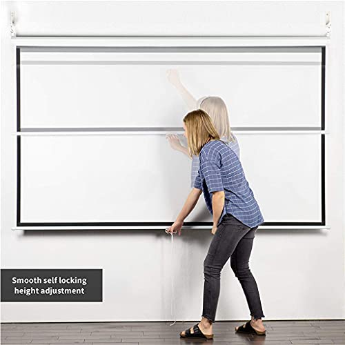 SXYLTNX Manual Pull Down Projector Screen 60 72 84 100 Inch 16:9 HD Widescreen Retractable Auto-Locking Portable Projection Screen (Size : 60 inch)