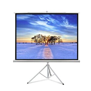 llamn 60-100 inch 16:9 portable indoor outdoor projector screen matte white fabric fiber screen with pull up foldable stand tripod ( size : 60 inch )