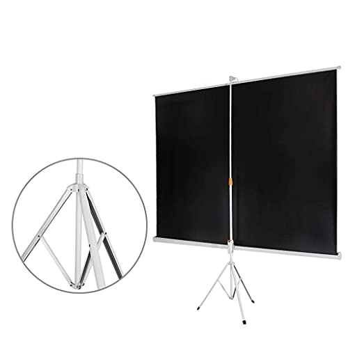 LLAMN 60-100 Inch 16:9 Portable Indoor Outdoor Projector Screen Matte White Fabric Fiber Screen with Pull Up Foldable Stand Tripod ( Size : 60 inch )