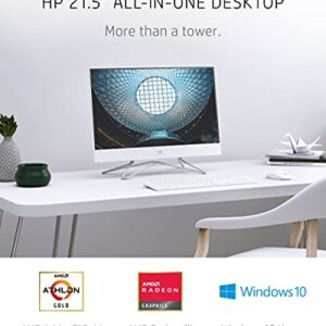 HP 22 All-in-One PC, AMD Athlon Gold 3150U Processor, 4 GB RAM, 256 GB SSD, Full HD IPS 21.5-inch Anti-glare Display, Windows 10 Home, USB Mouse and Keyboard (22-df0022, 2020)