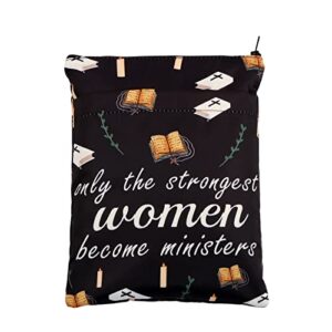 gzrlyf only the strongest women become ministers book sleeve ordination gifts for pastor minister appreciation gift bible bag (ministers book sleeve)