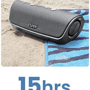 Cleer Audio Stage Smart Bluetooth Speaker - IPX7 Waterproof, Built-in Alexa, Stereo Pairing Capabilities, with Digital Amplifier, Dual 48mm Drivers, and Passive Radiators for Powerful Music and Sound