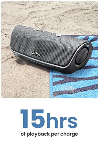 Cleer Audio Stage Smart Bluetooth Speaker - IPX7 Waterproof, Built-in Alexa, Stereo Pairing Capabilities, with Digital Amplifier, Dual 48mm Drivers, and Passive Radiators for Powerful Music and Sound