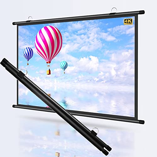 TOCTUS Video Projection Screen HD Portable Projector Screen for Indoor Outdoor, 60 Inch Wall/Ceiling Mount Projection Screen for Home Theater Movie TV, Wrinkle-Free (Size : 72inch 16:9)