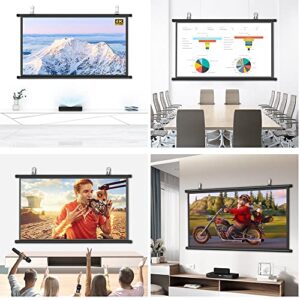 TOCTUS Video Projection Screen HD Portable Projector Screen for Indoor Outdoor, 60 Inch Wall/Ceiling Mount Projection Screen for Home Theater Movie TV, Wrinkle-Free (Size : 72inch 16:9)