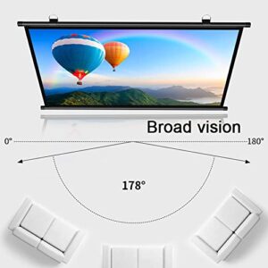 TOCTUS Video Projection Screen HD Portable Projector Screen for Indoor Outdoor, 60 Inch Wall/Ceiling Mount Projection Screen for Home Theater Movie TV, Wrinkle-Free (Size : 72inch 16:9)