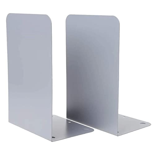 Sujetalibros Book Ends 1 Pair Metal Bookends for Shelves L-Shaped Book Ends Anti-Skid Book Shelf Desktop Organizer for Books CDs DVDs Magazines Book Stopper