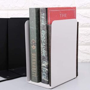 Sujetalibros Book Ends 1 Pair Metal Bookends for Shelves L-Shaped Book Ends Anti-Skid Book Shelf Desktop Organizer for Books CDs DVDs Magazines Book Stopper