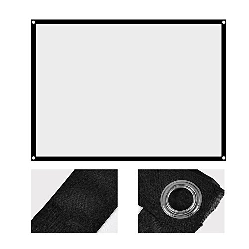 Projector Curtain, 60-100 Inch Portable Foldable Non-Crease White Projector Curtain Projection Screen 4:3 Video Projector Projector Curtain(84inch)