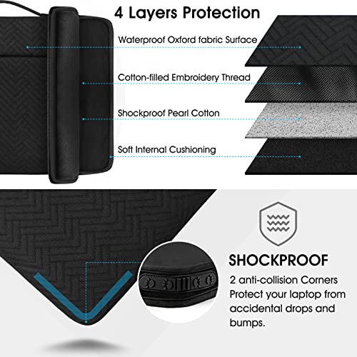 Laptop Sleeve 14 inch Laptop Case Waterproof Handle Laptop Bag Protective Business Computer Carrying Bag Compatible with 13.3-14 Inch Laptop/Chromebook/Notebook, Black