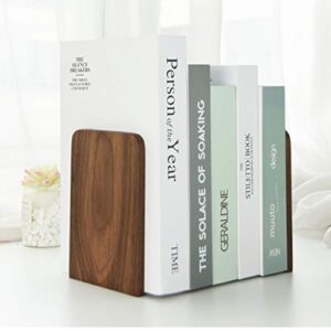 GOOFFY Book Stoppers Walnut Bookend Creative Wooden Bookend Desktop Storage Box Book Clip Thickened Book Stand Office Desk Book End for Shelves Pack of 2 Pairs Bookend bookends Shelf
