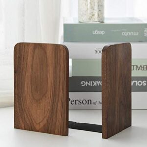 GOOFFY Book Stoppers Walnut Bookend Creative Wooden Bookend Desktop Storage Box Book Clip Thickened Book Stand Office Desk Book End for Shelves Pack of 2 Pairs Bookend bookends Shelf