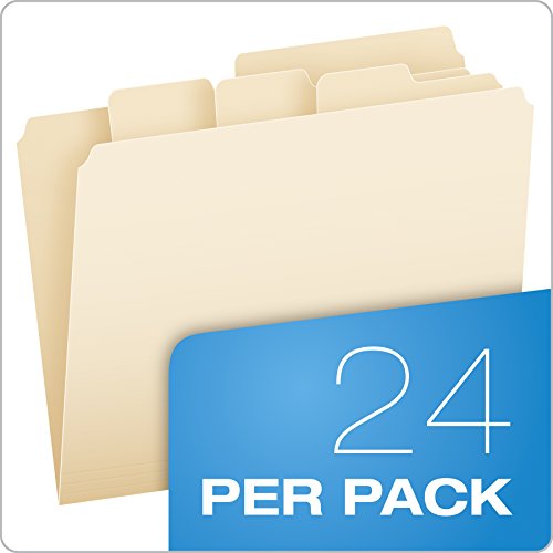 Pendaflex Divide It Up File Folders, Letter Size, Manila, 24/Pack (10770)