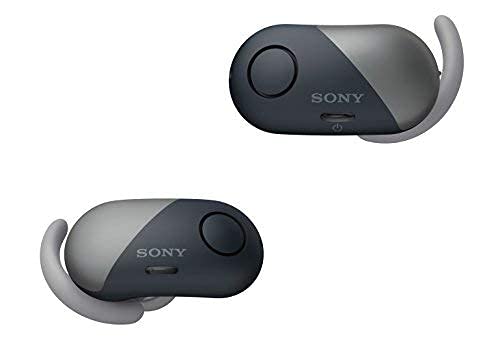 Sony Wireless Bluetooth in Ear Headphones: Noise Cancelling Sports Workout Ear Buds - Cordless, Sweatproof Sport Earphones, Built-in Microphone, Extra BASS WF-SP700N/B Black (Renewed)