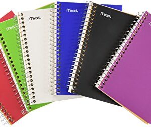 Five Star Personal Spiral Notebook, 7 x 4 3/8, 100 Sheets, College Rule, Assorted colors, 6 Pack