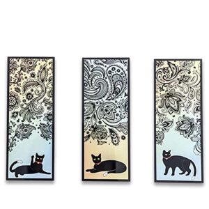waga 6pcs retro bookmarks pet cute black cat daily series reading book mark page stationery kawaii clips markers page hand account