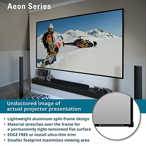 Elite Screens Aeon Series, 150-inch 16:9, 8K / 4K Ultra HD Home Theater Fixed Frame EDGE FREE Borderless Projector Screen, CineWhite UHD-B Front Projection Screen, AR150WH2, 150-inch / 16:9