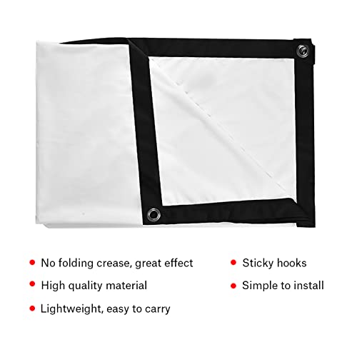 AYNEFY Portable Projector Screen,60‑120 Inch Portable Foldable Non Crease White Projector Curtain Projection Screen 16:9 Projection Screens(72 inches)