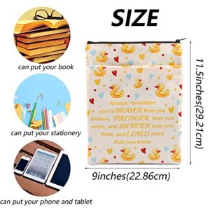 WSNANG Duck Gifts for Duck Lovers Duck Book Sleeve with Zipper Duck Book Protector Pouch Sleeve Book Cover for Paperback Animal Lover Gift (Duck BS)